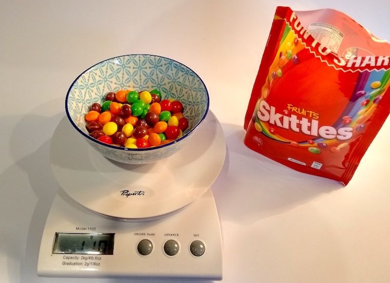 Finding the Average Mass of a Skittle (Using Cheap Kitchen Scales)